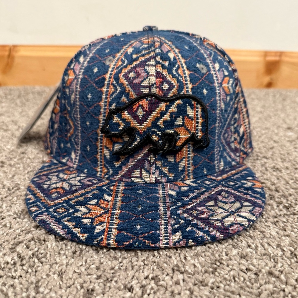 Grassroots California Removable Bear Elevation Blue Fitted Hat - Size 7 1/8